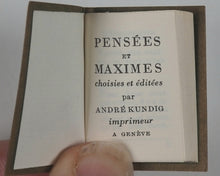 Load image into Gallery viewer, Pensées et Maximes. Kundig, Andrée. Genève. 1959.