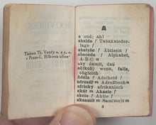 Load image into Gallery viewer, Autrata, František Václav. Kolibří Slovníček česko-německý- Liliput Wörterbuch böhmisch-deutsch. Printed by Th. Vents, p. s ro. Prague. 1913.