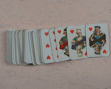 Load image into Gallery viewer, Miniature playing cards. Miniature antique playing cards in contemporary silver box. Unknown publisher. No place. Circa 1899.
