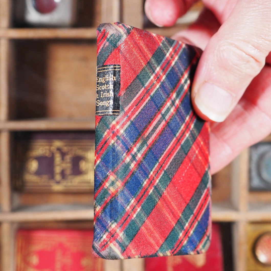 Old English, Scotch and Irish songs with music : a favourite selection. >>MINIATURE BRYCE TARTAN BOOK<< Moodie, William, editor. Publication Date: 1905 CONDITION: VERY GOOD