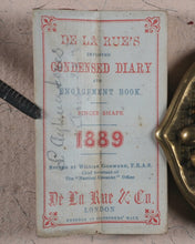 Load image into Gallery viewer, De La Rue&#39;s Improved Condensed diary and engagement book. Finger shape. 1889. De La Rue &amp; Co. London. [1888].
