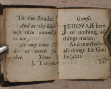 Load image into Gallery viewer, Thumb Bible. Verbum Sempiternum [and] Salvator Mundi, [by John Taylor]. F. Collins for T. Ilive. At the Nags-Head in Jewen Street. London. 1693.
