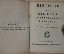 Load image into Gallery viewer, Le Sage, Alain René. Histoire de Gil Blas de Santillane. Fournier Fils. Rue des Rats. No. 3, près celle Galande. Paris 1804.

