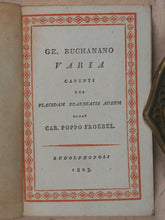 Load image into Gallery viewer, Miniature library of classical literature. Kaspar van Baerle, George Buchanan, Jacob Cats, Joannes Nicolai Secundus, John Owen, Helius Eobanus Hessus, &amp; Marco Girolamo Vida. Carl Poppo Fröbel. Rudophopoli [Rudolstadt].1820.

