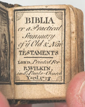 Load image into Gallery viewer, Biblia or a Practical Summary of Old &amp; New Testaments. Wilkin, R. St. Paul's Churchyard. Lond[on]. 1728.
