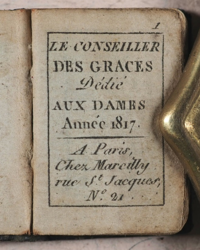 Conseiller des Graces, dédié aux Dames, anée 1817. Marcilly. Paris. [1816].