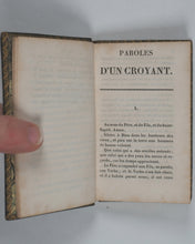 Load image into Gallery viewer, Lamennais, Hugues. Paroles d'un Croyant. Laurent. E. , Place de Louvain, no. 7. Bruxelles. 1838.
