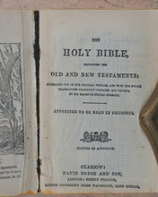 Load image into Gallery viewer, Holy Bible containing Old and New testaments. Translated out of the original tongues. Printed by Authority.  Bryce, David and Son. Glasgow. 1901. Illustrated Miniature Bible.
