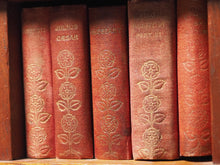 Load image into Gallery viewer, 28 Shakespeare Plays and Poems on a unique revolving bookcase. Ellen Terry edition. David Bryce and Son. Glasgow. 1904.
