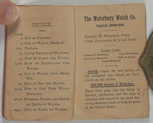 Load image into Gallery viewer, Waterbury Watch. Waterbury Watch Co. Waterbury, Conneticut. 1884. [Trade catalogue for pocket watches].
