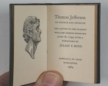 Load image into Gallery viewer, Jefferson, Thomas. Science and Freedom. St. Onge, Achille J. Worcester, MA. 1964.
