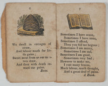 Load image into Gallery viewer, Book of Riddles. A, B, C, and Pretty Pictures, And many such that could be told, Golden Apple, Book of Figures. In crooked Pearl-street they are sold. Mahlon Day, New Juvenile Book-store, No. 376, Pearl-street. N.Y. Circa 1830.
