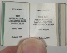Load image into Gallery viewer, Janka, Gyula. A nemzetközi minikönyvgyűjtés helyzete és lehetőségei. [International Miniature Book Collection].Szepiroldami Konyvkiado. Budapest. 1973.
