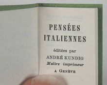 Load image into Gallery viewer, Pensées Italiennes. Kundig, Andrée. Genève. 1961.
