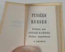 Load image into Gallery viewer, Pensées Russes. Kundig, Andrée. Genève. 1960.
