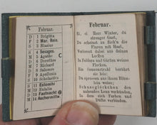 Load image into Gallery viewer, Miniatur-Kalender für das Jahr 1877 mit Versen Von Carl Faust. Fünster Jahrgang. Reges, B. [Johann Andreas Benjamin]. Frankfurt. [1876].
