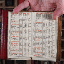 Load image into Gallery viewer, Georgian Almanack 1790-PROVENANCE NATHANIEL JARMAN- IN CONTEMPORARY RED LEATHER CASED POCKETBOOK.

