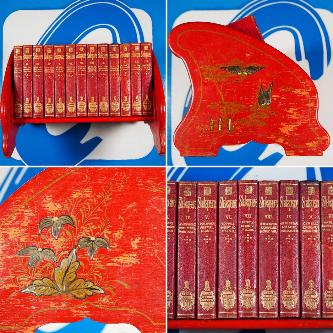 HANDY-VOLUME SHAKESPEARE [In charming contemporary Japanned stand]. Shakespeare, William. Publication Date: 1873. Condition: Very Good