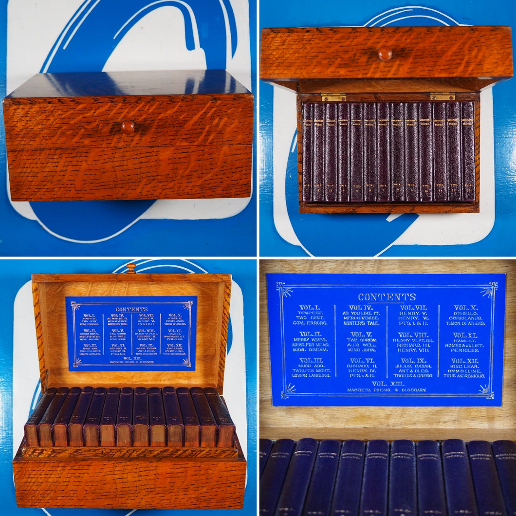 Shakespeare, William. HANDY-VOLUME SHAKESPEARE. In superb, original oak box. Published by Bradbury, Agnew, & Co., London, 1873. Condition: Fine. Hardcover