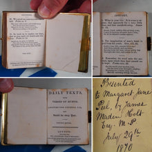 Load image into Gallery viewer, Daily Texts with verses of hymns.Adapted for general use &amp; suited for every year. &gt;150 YEAR-OLD MINIATURE BOOK&lt; Publication Date: 1870 Condition: Very Good

