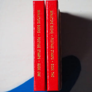 Levitan, Kalman L. MINIATURE BOOKS RELATING TO POSTAGE STAMPS. BLACK CAT PRESS. 1983. SET OF 2 MINIATURE BOOKS