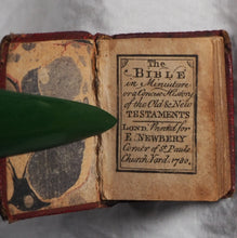 Load image into Gallery viewer, Bible in minuiture [sic] or a concise history of Old &amp; new Testaments Bible in minuiture or a concise history of Old &amp; new Testaments. Publication Date: 1780 Condition: Very Good. &gt;&gt;MINIATURE BOOK&lt;&lt;
