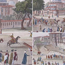 Load image into Gallery viewer, Hand-coloured copper engraving (#10 of 48) from the GRANDEST BOOK of VIEWS OF CONSTANTINOPLE."Grand Place de l'Hippodrome à Constantinople". Duplessis Bertaux &amp; François Denis Née (Engravers), Antoine Ignace Melling (Artist).  1819

