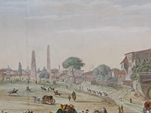 Load image into Gallery viewer, Hand-coloured copper engraving (#10 of 48) from the GRANDEST BOOK of VIEWS OF CONSTANTINOPLE."Grand Place de l'Hippodrome à Constantinople". Duplessis Bertaux &amp; François Denis Née (Engravers), Antoine Ignace Melling (Artist).  1819
